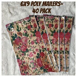 6” x 9” Poly Mailers Vintage Floral Design poly mailers- 40 self sealing mailers